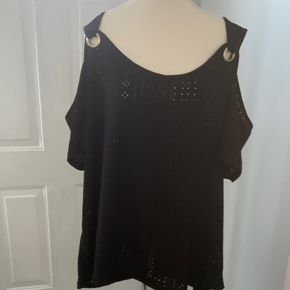 Black Cold Shoulder Top
